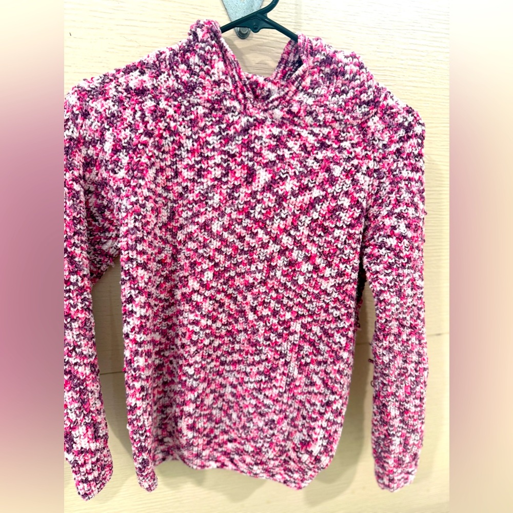 Girl Pink and White Sweater. New